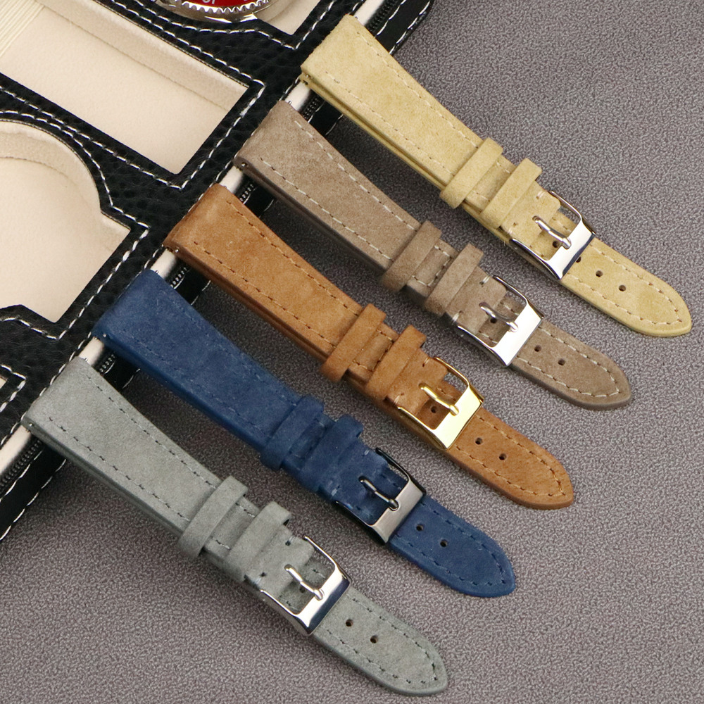 Suede Strap Watch - 프리미엄 가죽 스웨이드 시계 스트랩 18mm