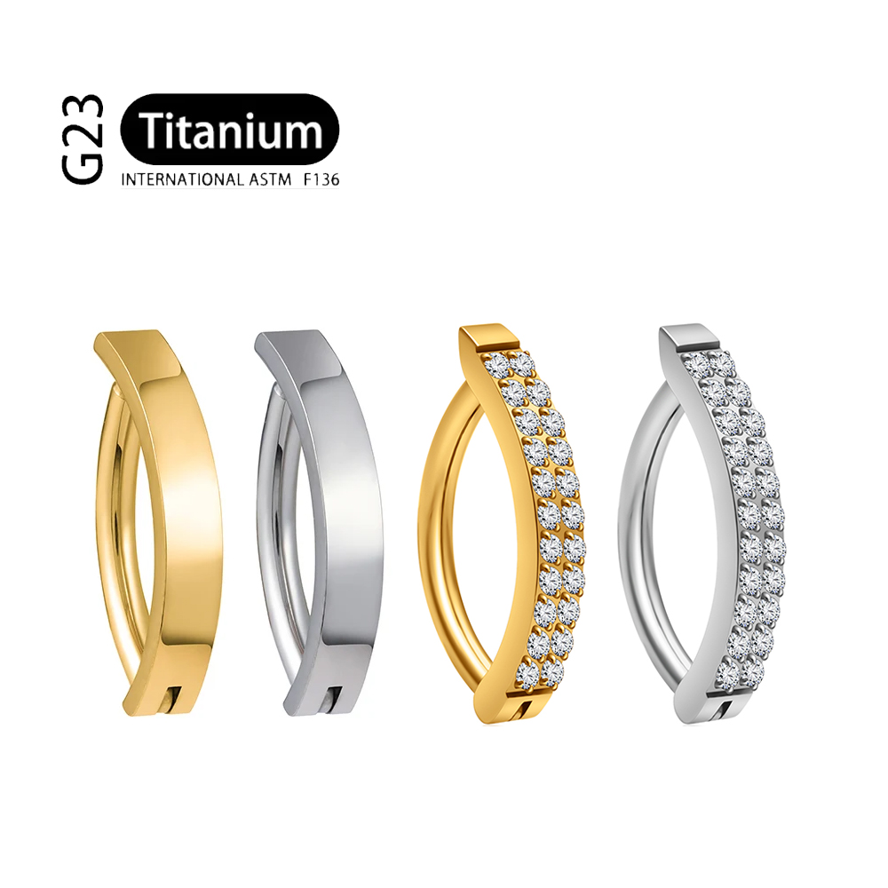 Curved Spring Bar - G23 티타늄 피어싱 14G 더블 로우