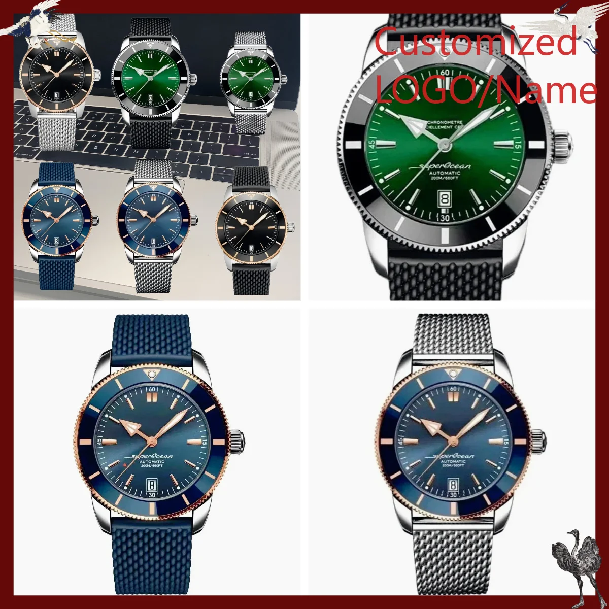 Stainless Bracelet Diver - A1212 스토어 맞춤형 시계 46mm 남성용