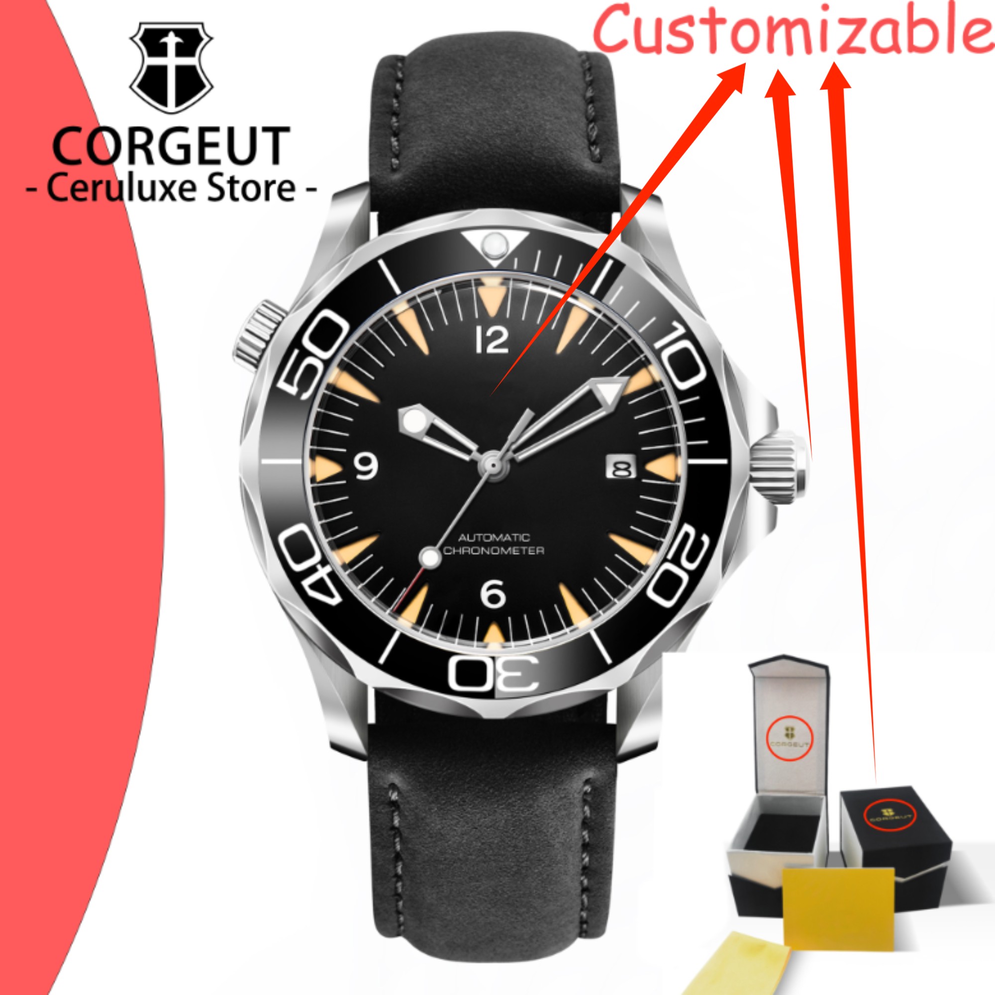 Stainless Bracelet Diver - 커스텀 로고 사파이어 글래스 오토매틱 기계식