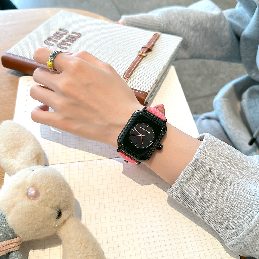 데님 캔버스 스트랩이 있는 새로운 세련된 사각형 시계, - Canvas Strap Watch 리뷰 및 가격