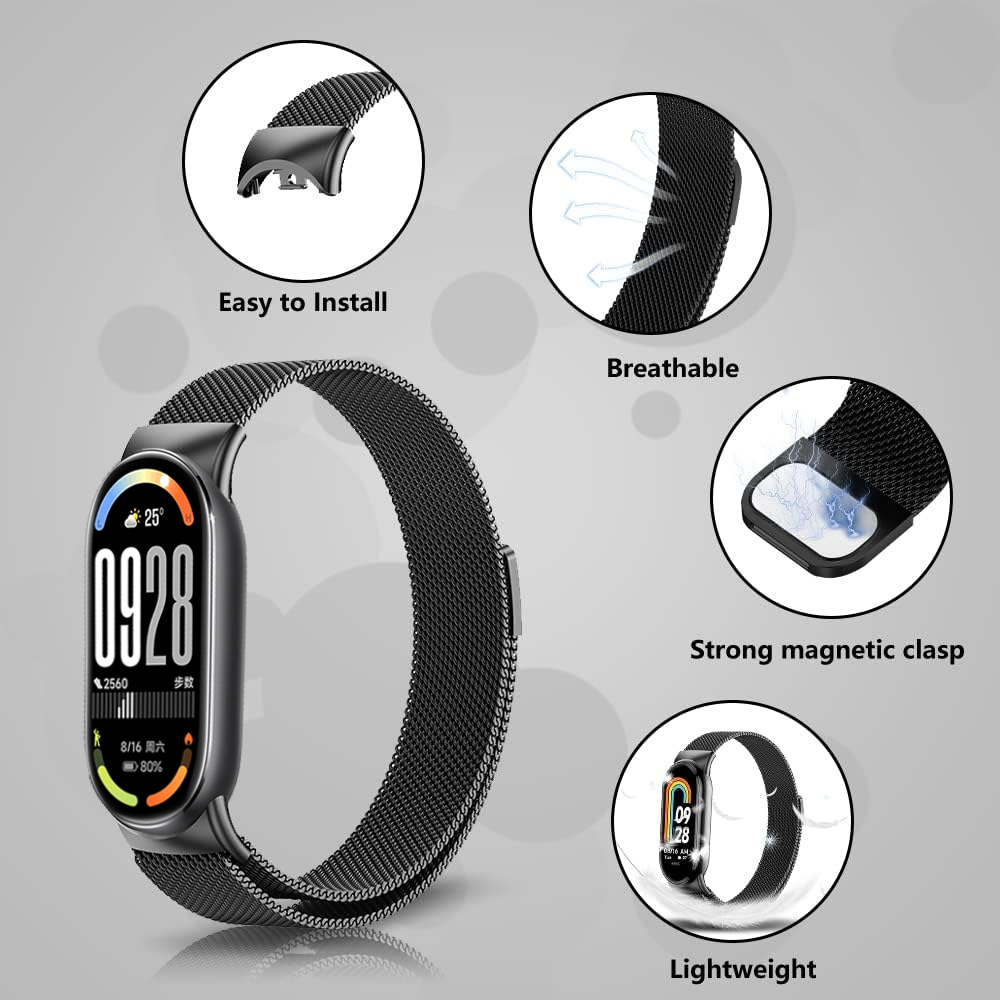 샤오미 미밴드 10 9 8 NFC 시계 액세서리용 마그 - Milanese Loop Magnetic 리뷰 및 가격