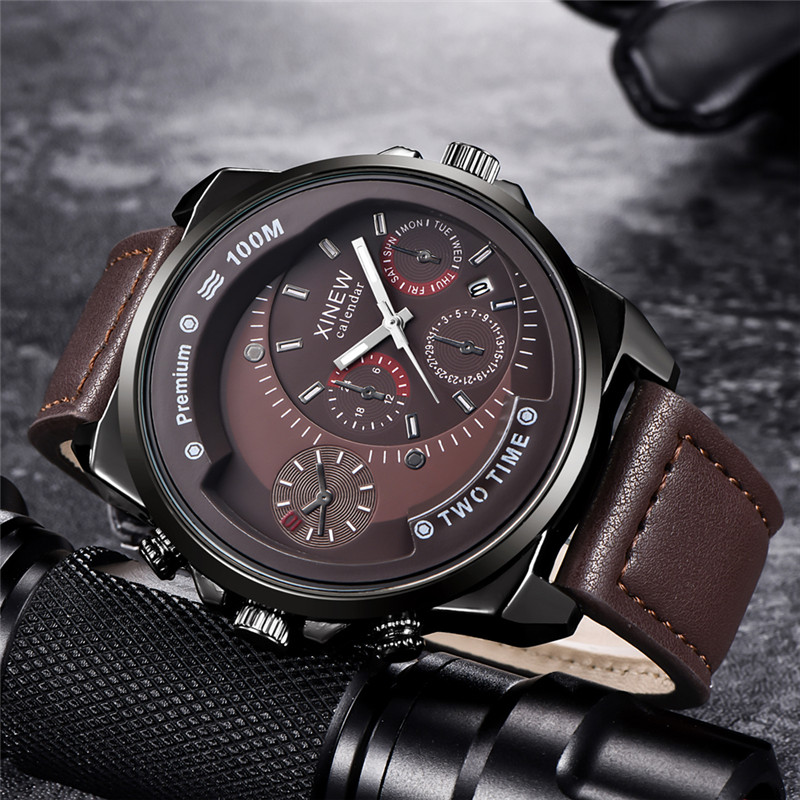 오리지널 XINEW 브랜드 남성 시계 블랙 소년 패션  - Leather Watch Band Men 리뷰 및 가격