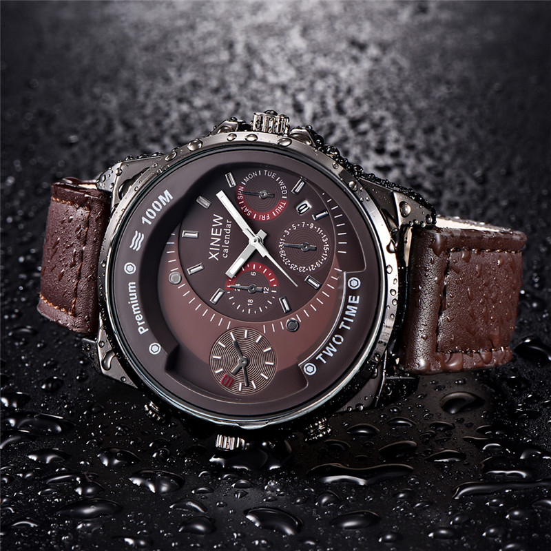 오리지널 XINEW 브랜드 남성 시계 블랙 소년 패션  - Leather Watch Band Men 리뷰 및 가격