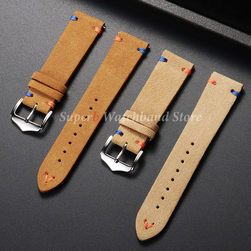 스웨이드 가죽 시계줄 18mm 20mm 22mm 빈티지 - Suede Strap Watch 리뷰 및 가격