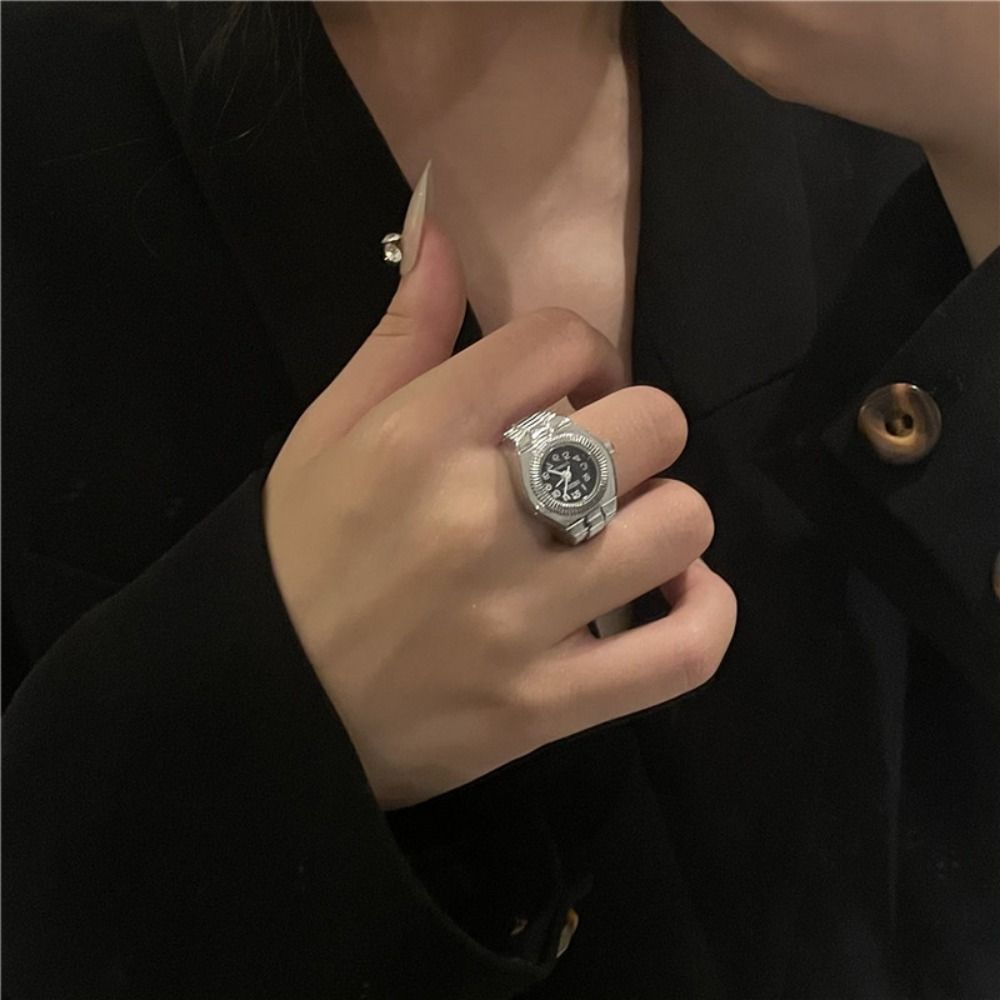 펑크 미니 손가락 시계 반지 합금 탄성 스트랩 시계 커 - Canvas Strap Watch 리뷰 및 가격