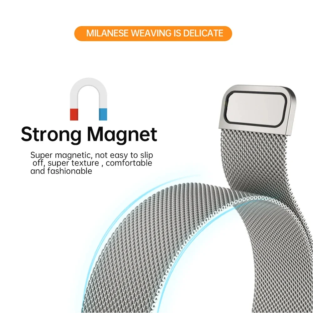 삼성 갤럭시 핏 3 스마트 워치 밴드용 스테인리스 스틸 - Milanese Loop Magnetic 리뷰 및 가격