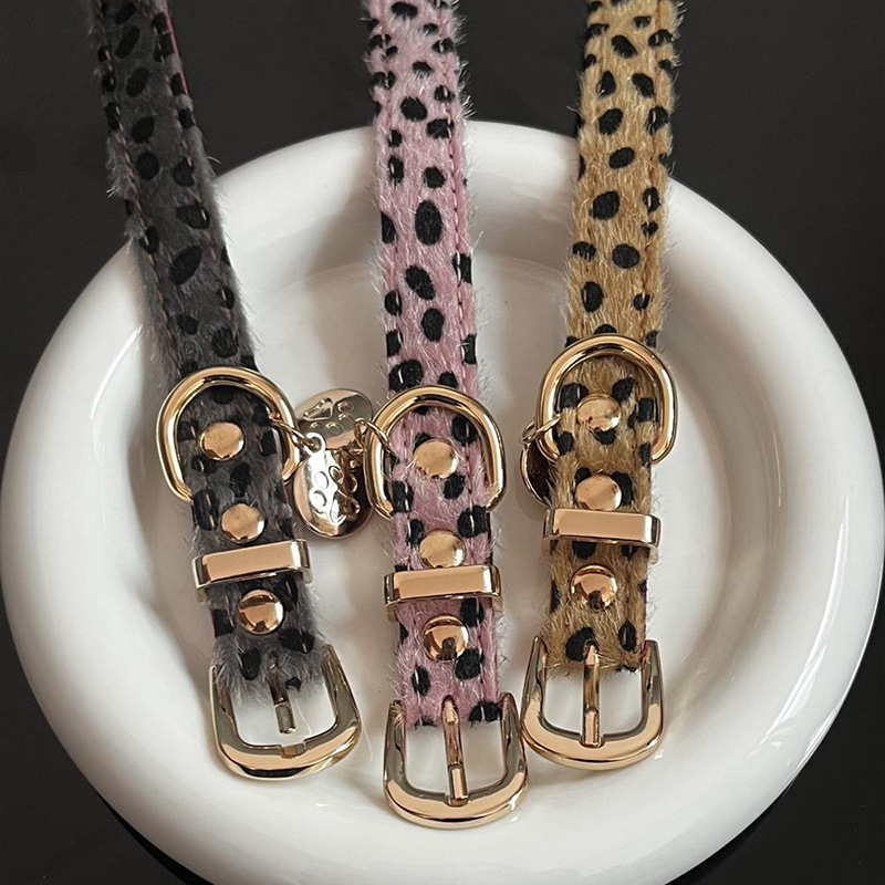 레오파드 패턴 소형견 목줄, 부드러운 PU 가죽 금속  - Leather Strap Quick Release 리뷰 및 가격