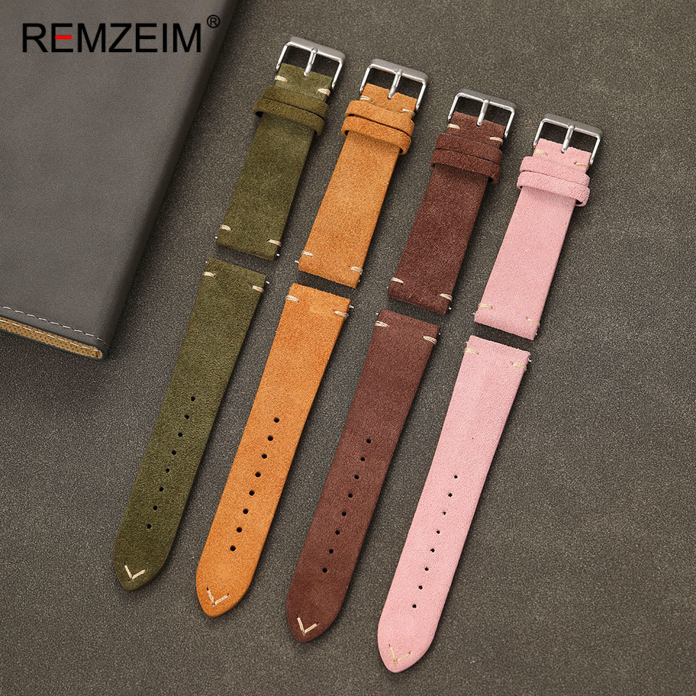 유니섹스 스웨이드 가죽 시계줄 18mm 20mm 22m - Suede Strap Watch 리뷰 및 가격