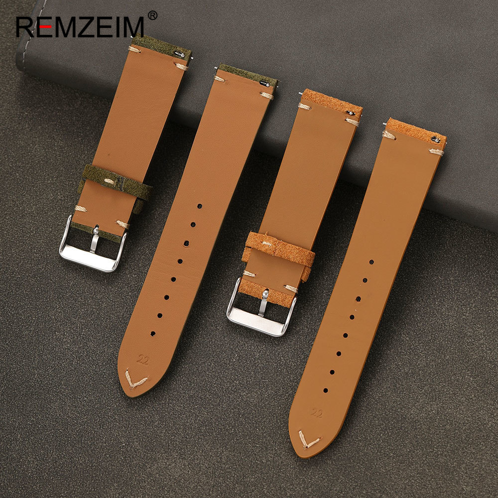 유니섹스 스웨이드 가죽 시계줄 18mm 20mm 22m - Suede Strap Watch 리뷰 및 가격