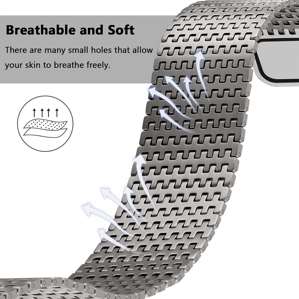Apple Watch 밴드 용 티타늄 루프 스트랩 46 - Milanese Loop Magnetic 리뷰 및 가격